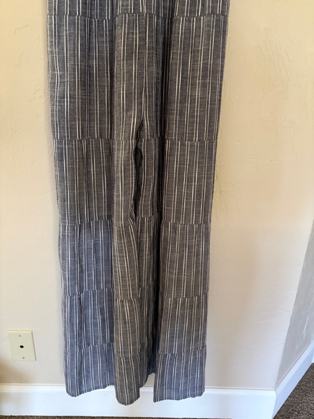 En Crème Striped Blue Tie-Shoulder Jumpsuit. Never Worn! NWOT! - Picture 3 of 11